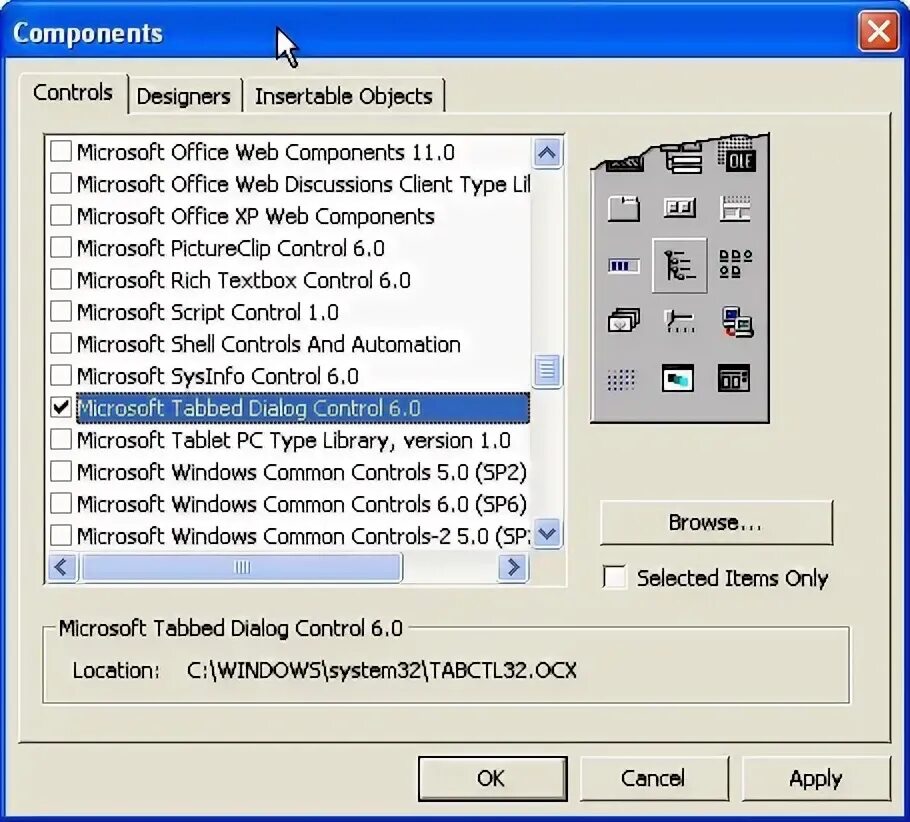 Dialog controls