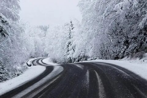 Зимняя дорога автомобили