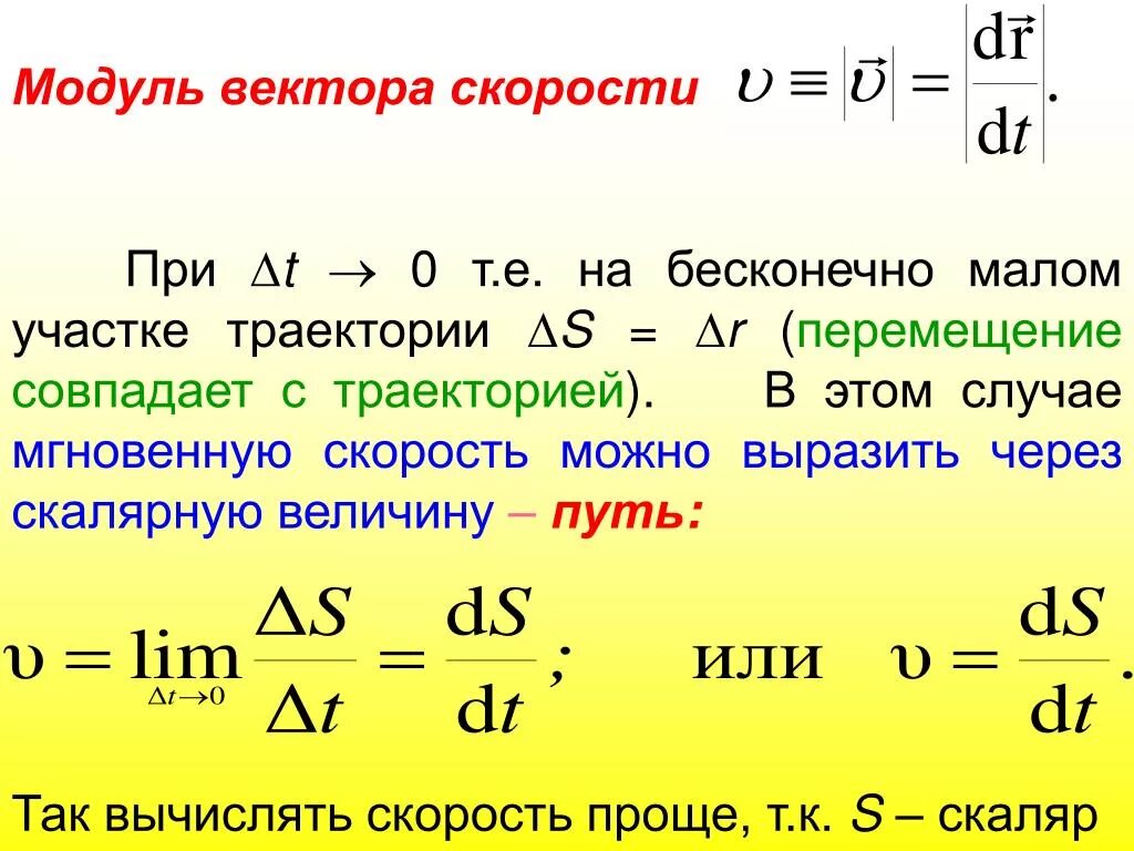 Модуль средней скорости равен