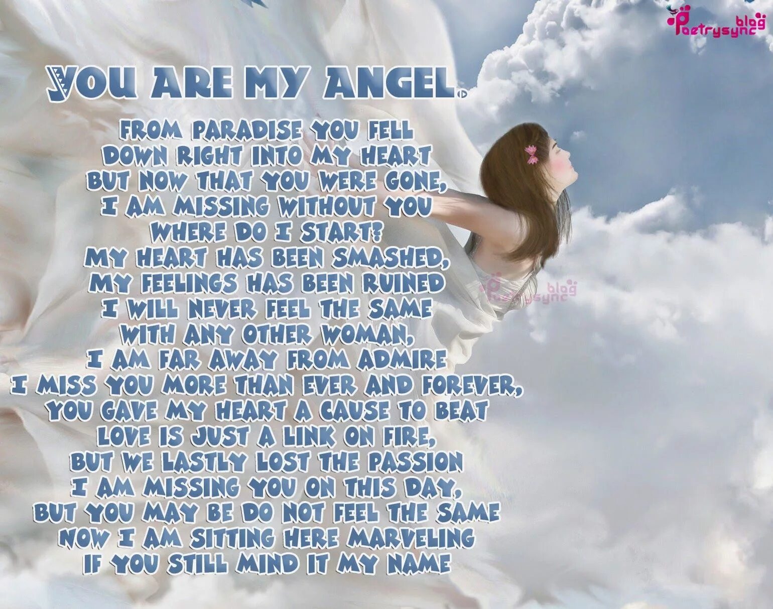 You are my angel. Am i an angel. Angel will you be my. Wait are you a angel. Will fly.