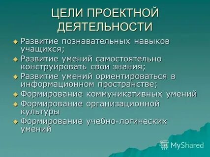 Цель проектной активности