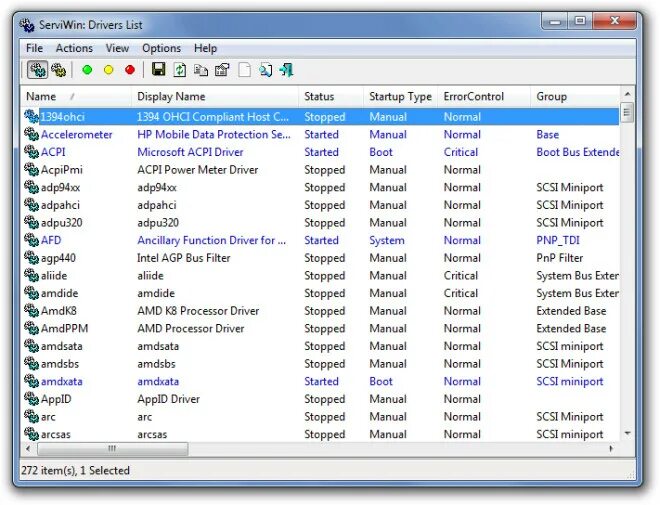 SERVIWIN. Driver list Windows. Drive Handler.