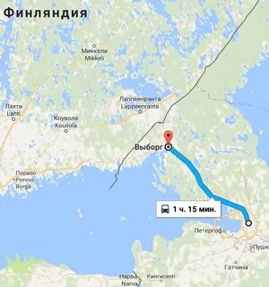 Сколько от выборга до границы