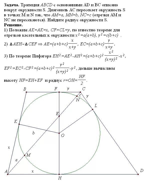 Трапеция вписанная в окружность формулы. Трапеция вписанная в окружность свойства. Описанная окружность трапеции. Свойства трапеции описанной вокруг окружности.