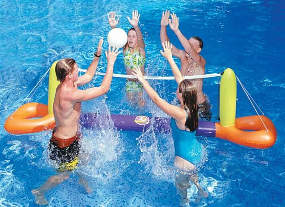 Командные игры в бассейне. Водный волейбол в бассейне. Развлечения в бассейне. Аква волейбол. Волейбол на воде.
