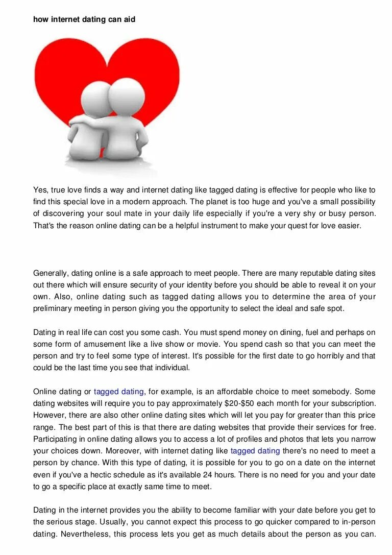 Dating on the Internet. Internet dating services. Dating tagged.