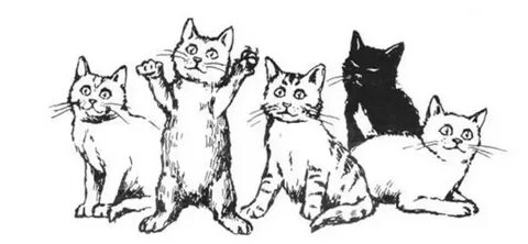 Нарисовать 5 котят