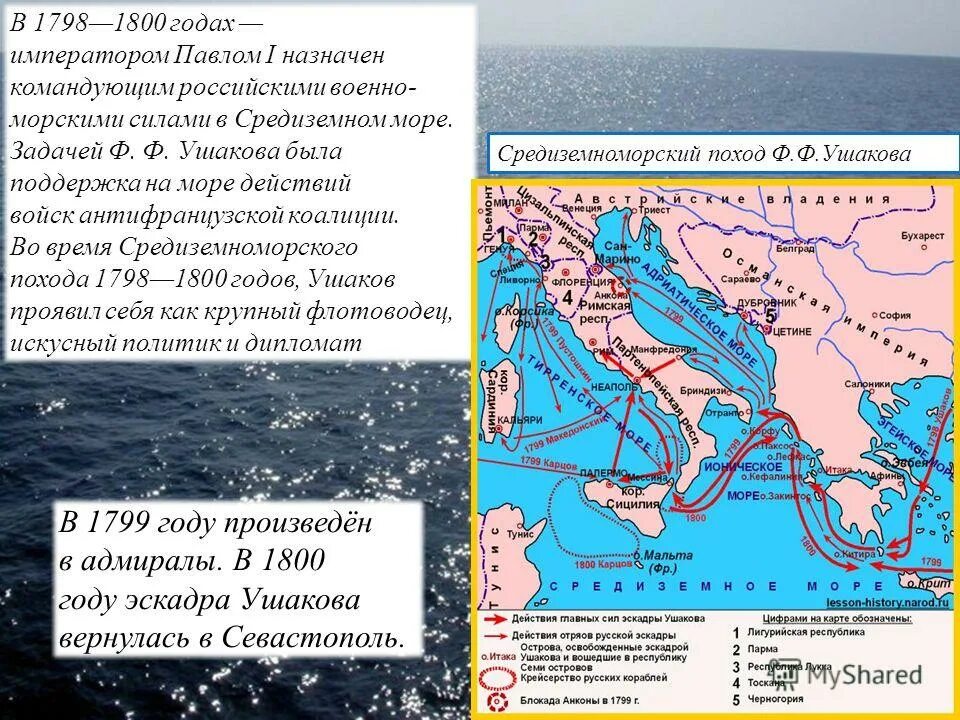 Средиземноморский поход ушакова карта