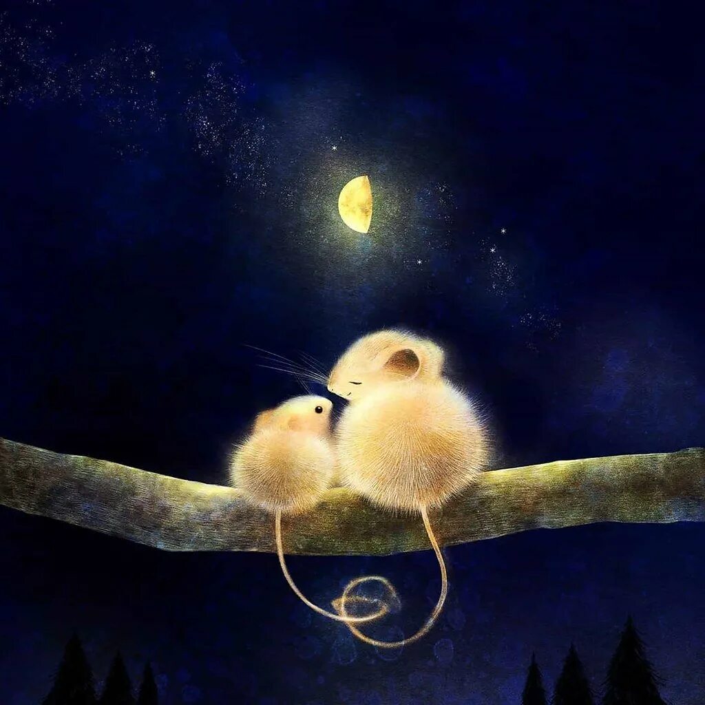 Красивых снов картинки. Сладкой ночи. Спокойной ночи мышонок. Картина доброй ночи. Доброй ночи с птицами.