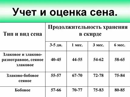 Таблица сен