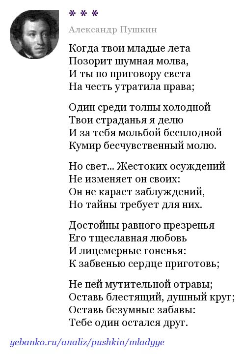 Стихотворение пушкина песня. Пушкин храни меня мой талисман стихотворение.