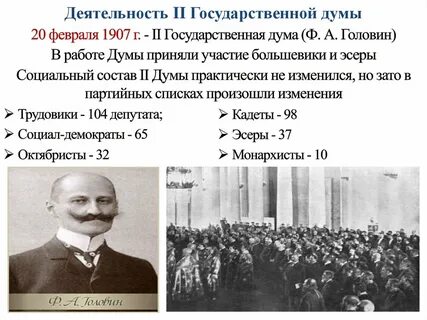 Деятельность ii государственной думы