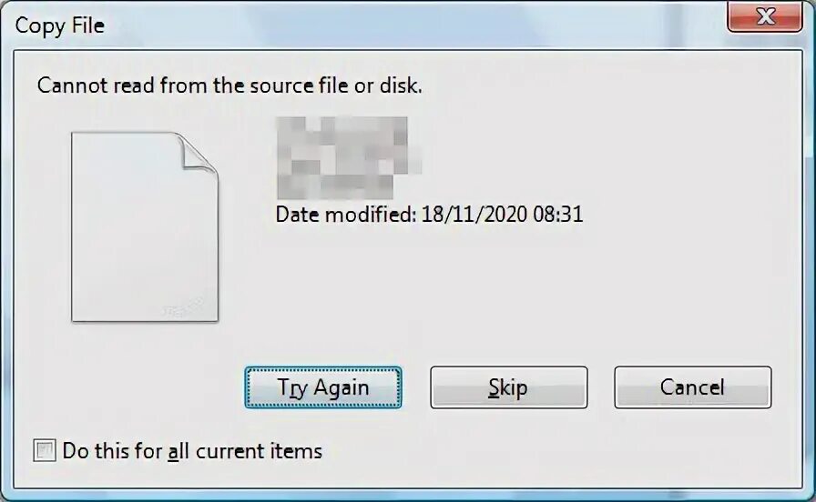 Произошла ошибка при копирование файла. Ошибка disk cannot be read. read file error. системе не удаётся найти указанный путь read from disk.