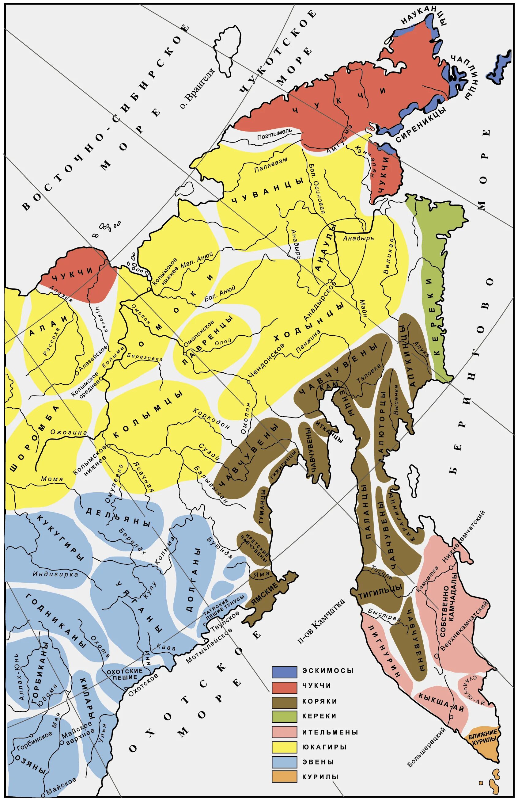 Карта расселения чукчей. Карта расселения коренных народов Сибири и дальнего Востока. Расселение коренных народы Камчатки карта. Карта коренных народов Сибири и дальнего Востока.