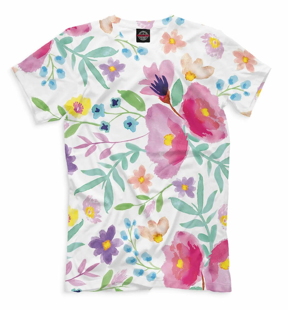 Футболка с акварельным принтом. Рубаха художника. Футболка с гортензией. Рубашка художника. Футболка с акварельным принтом.