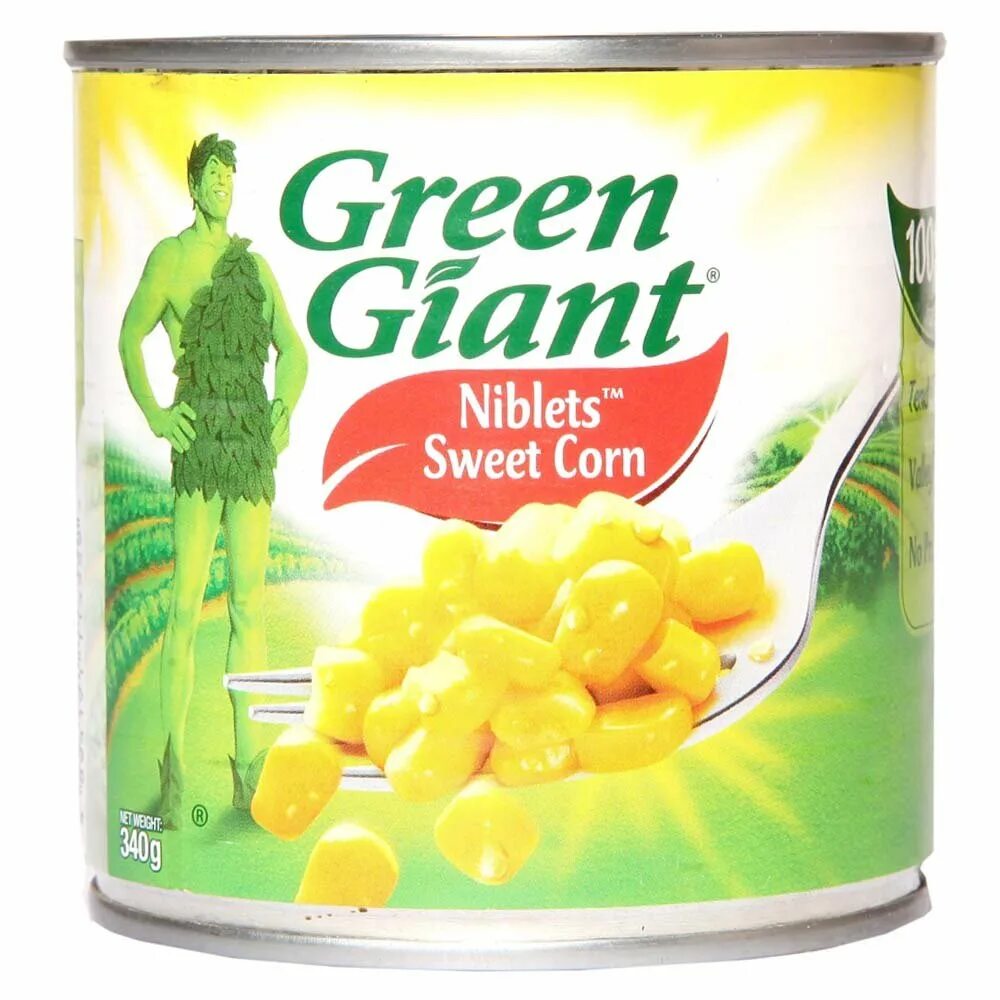 Green giant. Green giant Corn. Tin of Corn. A can of Corn.