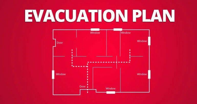 Evacuation Plan. Emergency evacuation Plan. Evacuation Plan of building. Evacuation Plan icons.