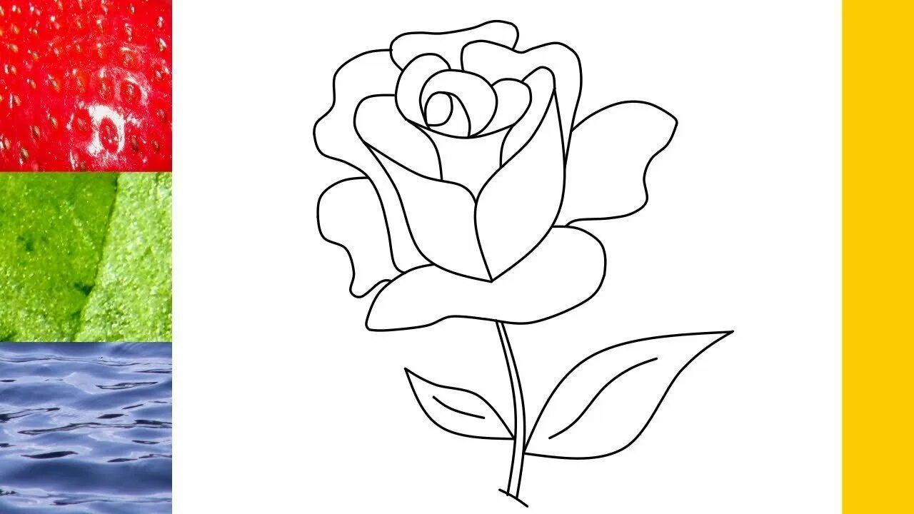 Цветы в paint. Рисунок розы для срисовки легкие.