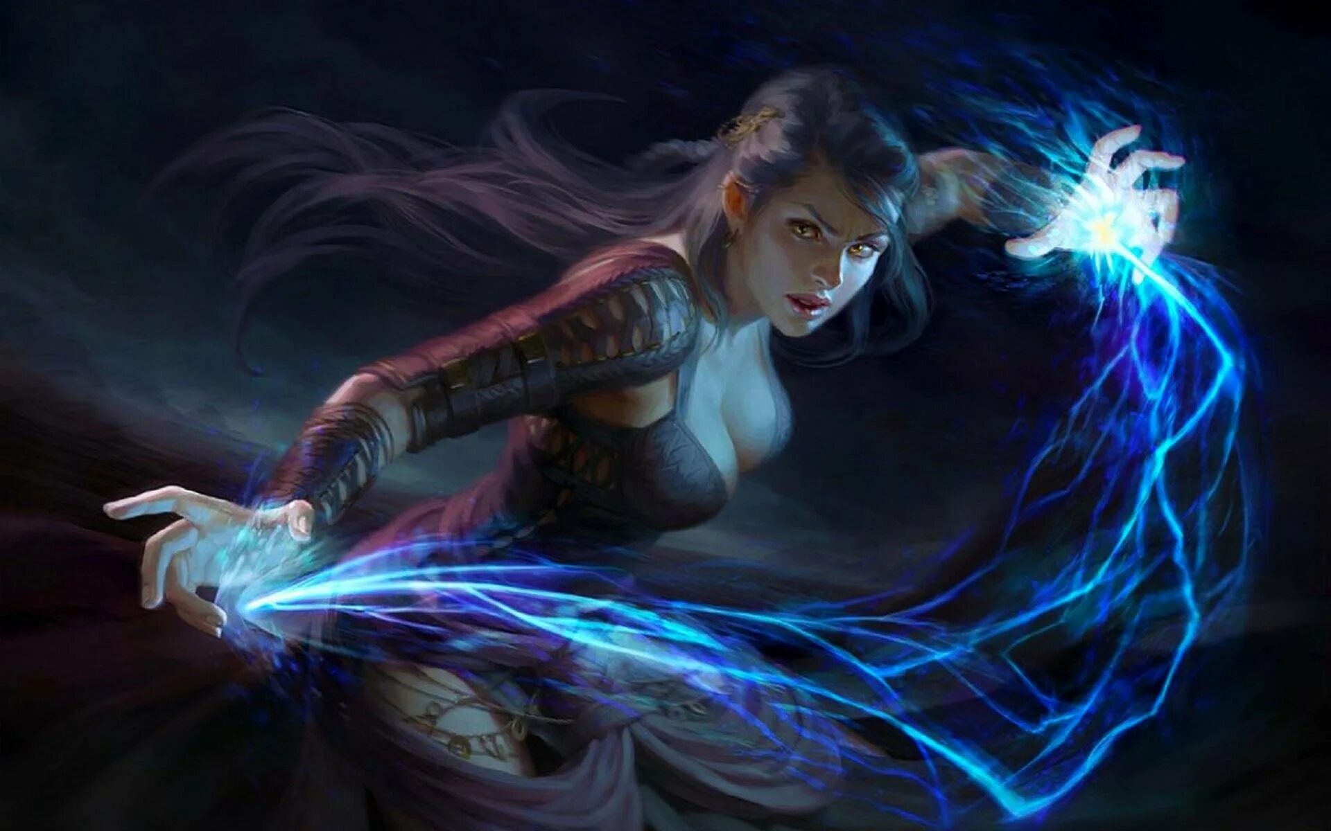 Молния арт. Магия молнии. Mtg драгон шторм. Молния. Девушка маг.