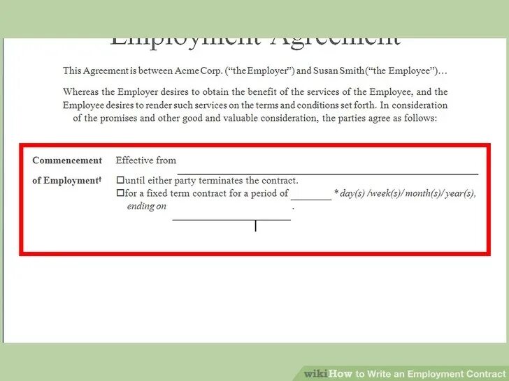 Contract dated. How to write an Employment Contract. Contract between Employer and Employee. Fixed term Contract. A fixed-term Contract ends.