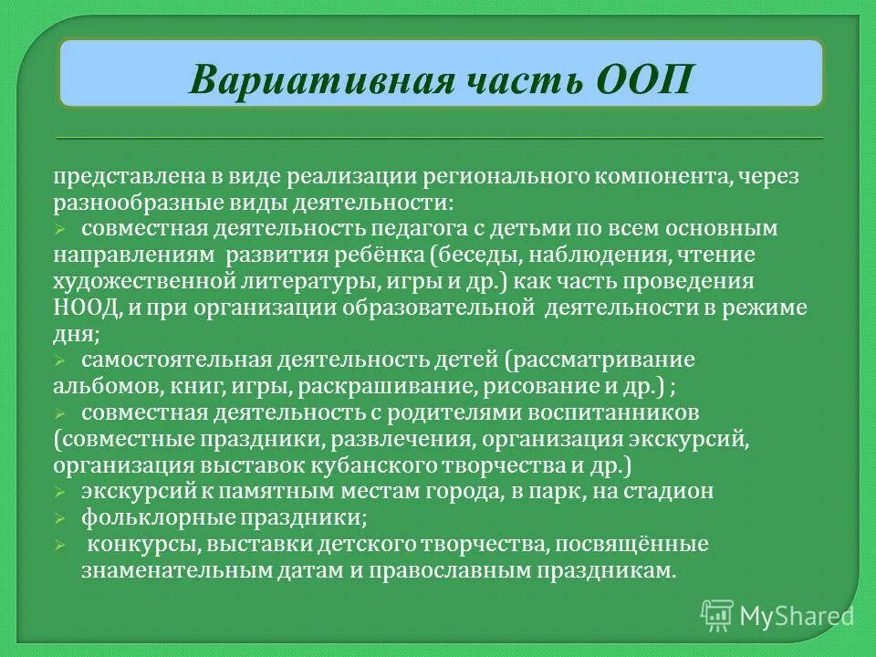 Вариативные образовательные программы начального образования. Вариативность ооп. Вариативная часть воспитательной программы. Обновление учебного материала. Части образовательной программы.