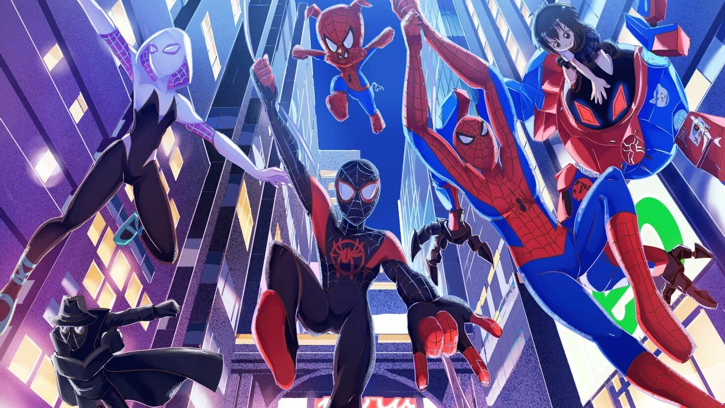 Человек паук spider verse. Человек-паук через вселенные 2. Человек паук параллельные вселенные. Мультик человек паук через вселенную. Паучья вселенная марвел.