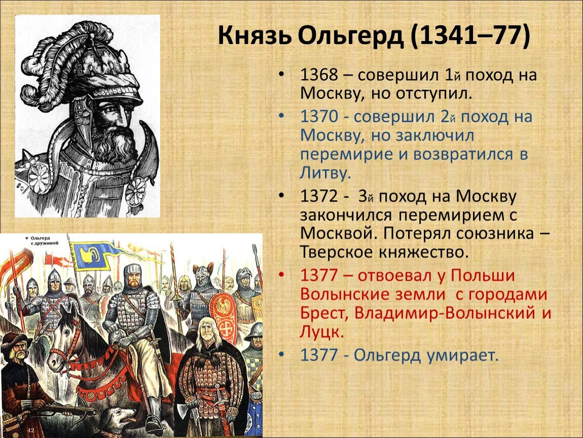 Тест по истории литовское государство и русь. Третий поход литовского князя Ольгерда на Москву.