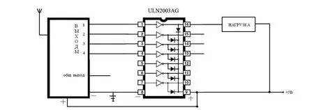 Uln2003 схема включения