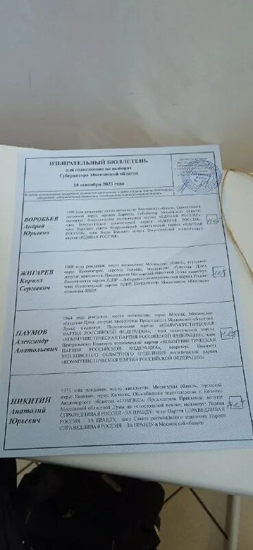 бюллетень выборы 2024