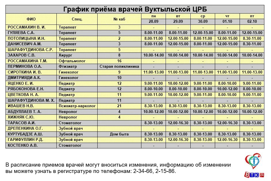 Регистратура тракторной поликлиники. Расписание врачей. График приема специалистов. Расписание приема врачей. Расписание приема врачей в поликлинике.