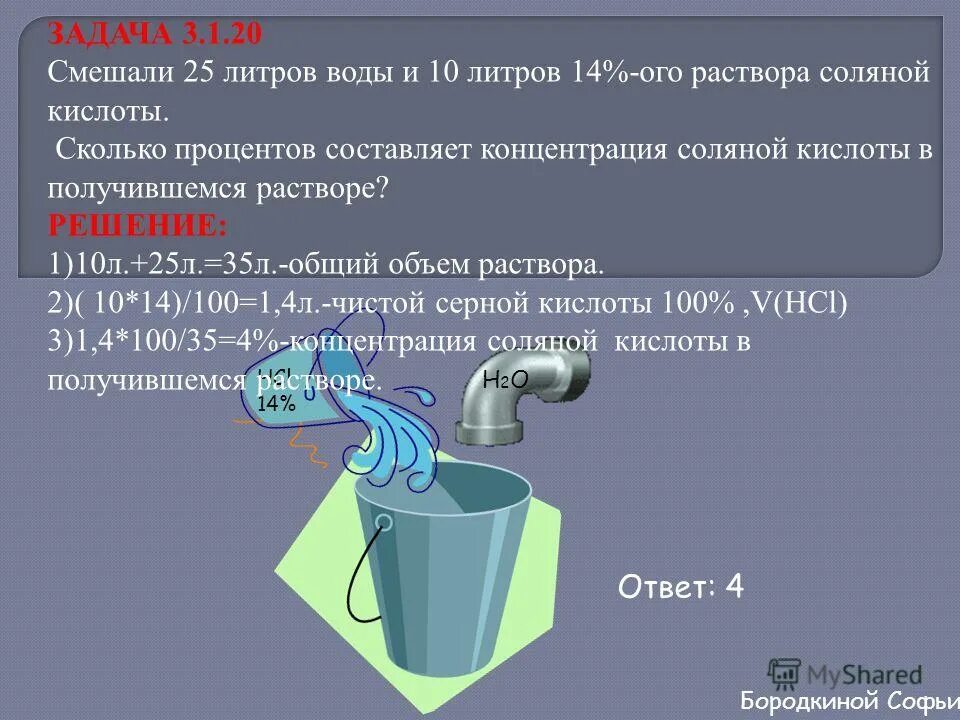 Концентрация 5 раствора соляной кислоты