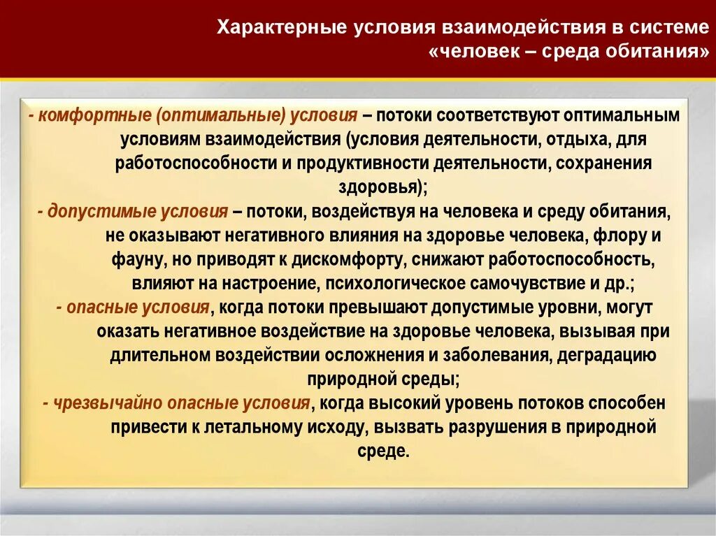 Взаимодействие в системе человек среда обитания. Система человек среда обитания и основы взаимодействия. Условия в системе человек-среда обитания. Оптимальные условия среды.