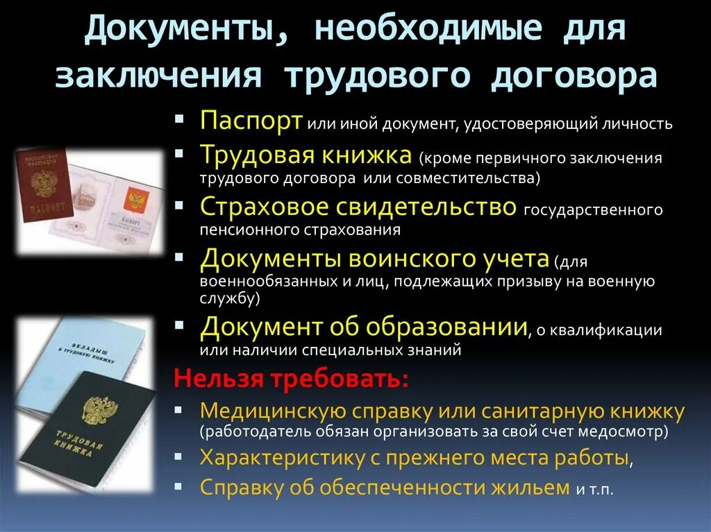 Документы необходимые для контракта