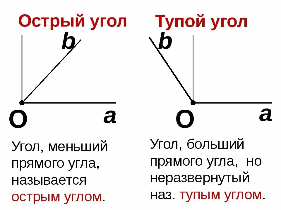 Острый угол. Прямой и острый угол.