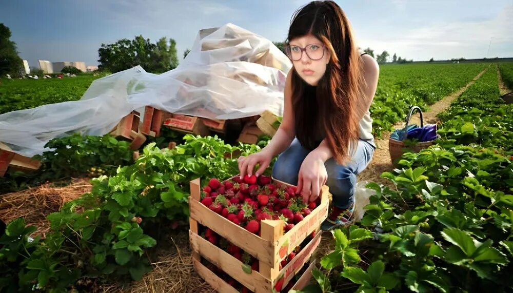 Сборщик клубники. Сбор урожая. Ягодные плантации. Подработка сбор ягод. Совхоз имени ленина поля клубники.