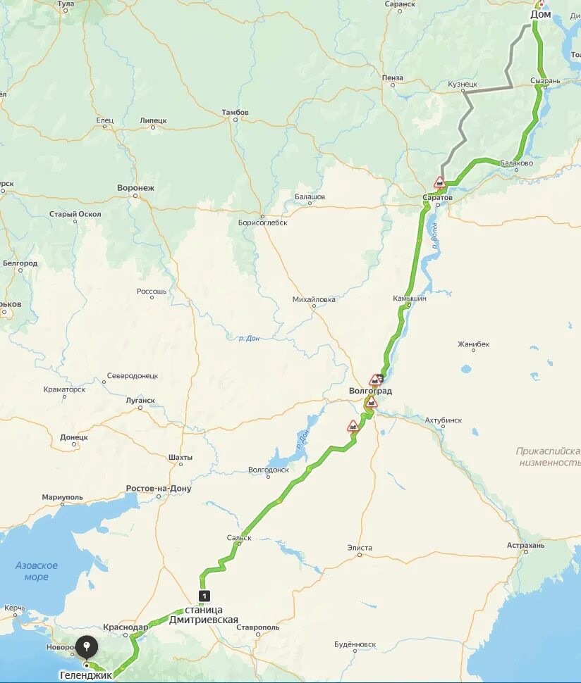 Сколько от ульяновска до ростова на дону