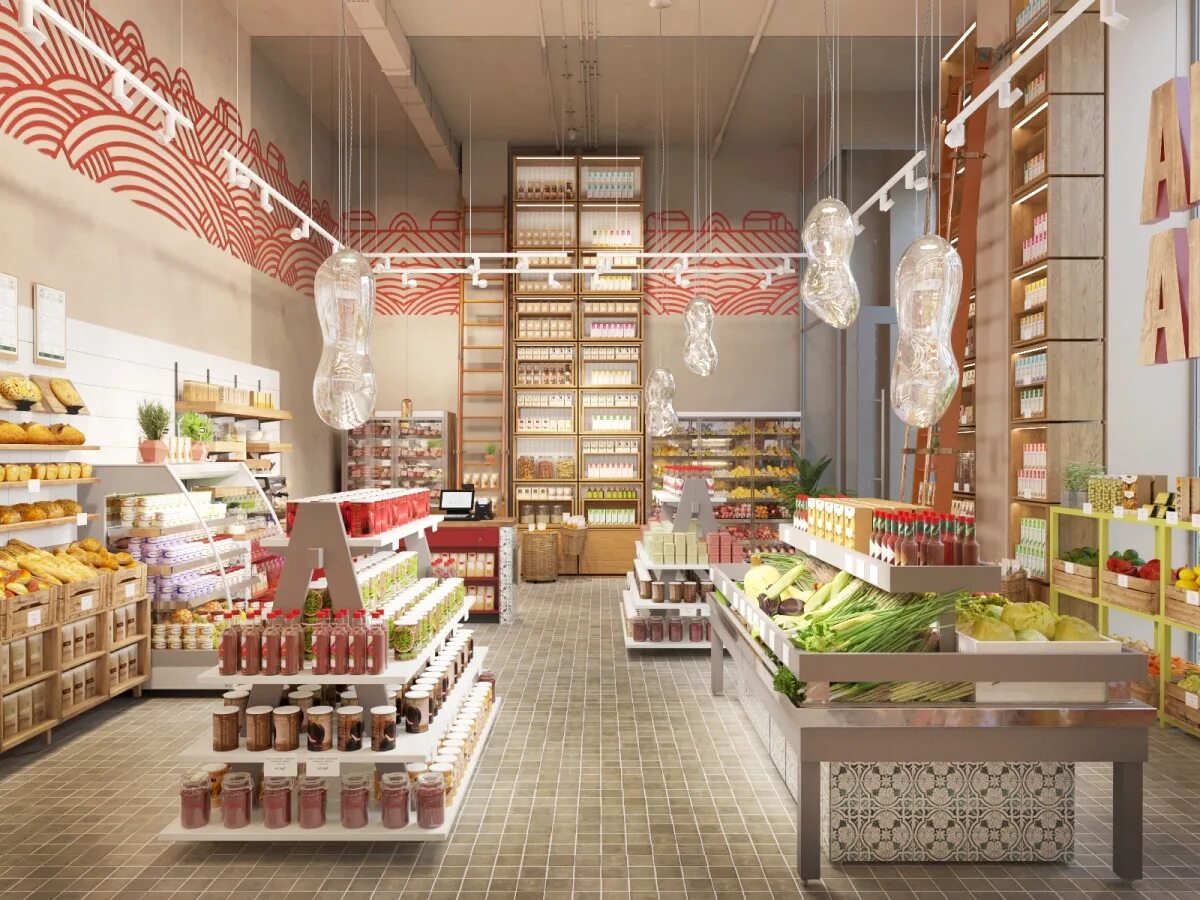 маленький магазин внутри.