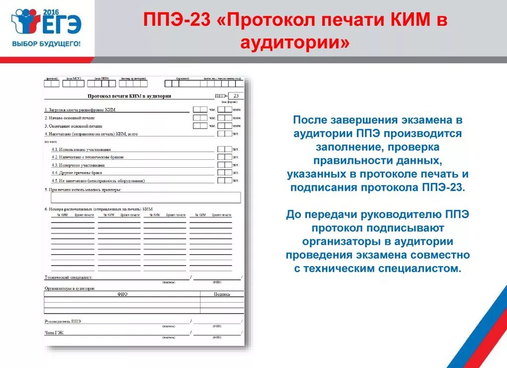 Печать бланков регистрации в аудитории. Форма ППЭ-23 протокол. ППЭ-23 протокол печати. Форма ППЭ-23 протокол печати полных комплектов. Форма ППЭ 01 ЕГЭ.