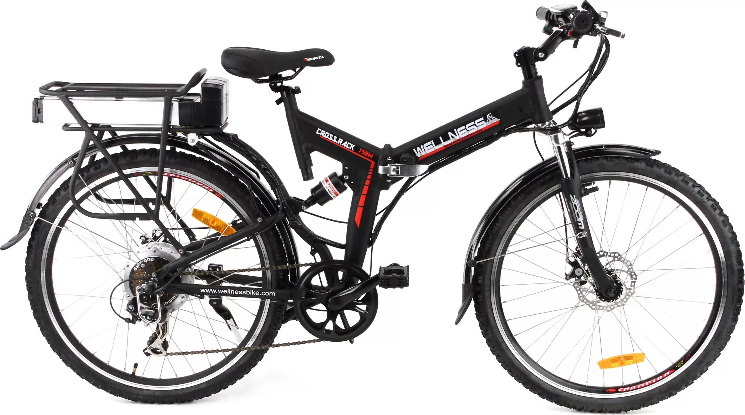 Электровелосипед купить в туле. Электровелосипед Wellness Cross Rack 750. Wels Saturn велосипед. Велнес велосипед. Амортизатор Wellness Cross. Pack 750w.
