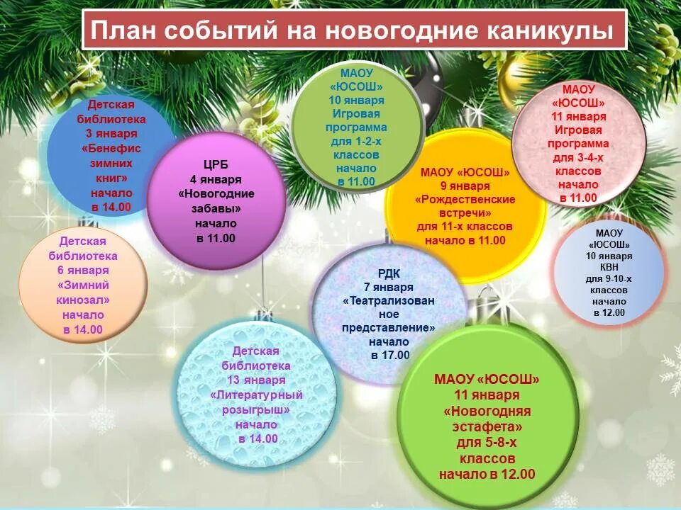 Работа с классом на каникулах. План работы на новогодние каникулы. План новогодних каникулярных мероприятий. Мероприятия на зимние каникулы для детей. План мероприятий на новогодние каникулы в школе.