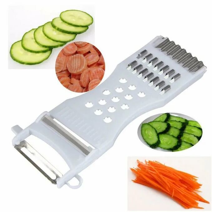 Терка-Овощечистка с ручкой na1218/2174-2006(288). Терка MULTIPRO 5in1. Vegetable Cutter терка слайсер. 01115 Ручная Овощечистка - овощерезка, сталь, эргоном/ручка KL-01115.