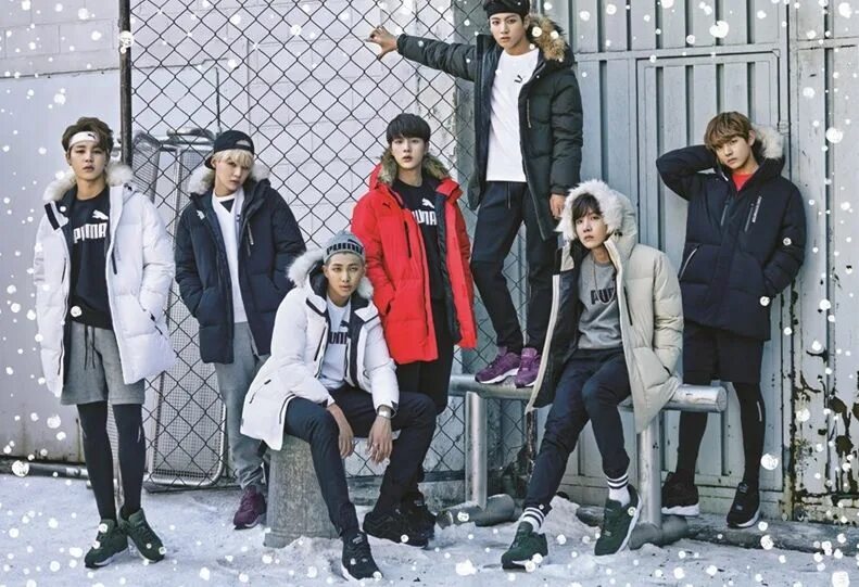 Зимние бтс. BTS Puma 2015. BTS Puma 2015 Winter. Одежда БТС Пума. BTS Puma Photoshoot.