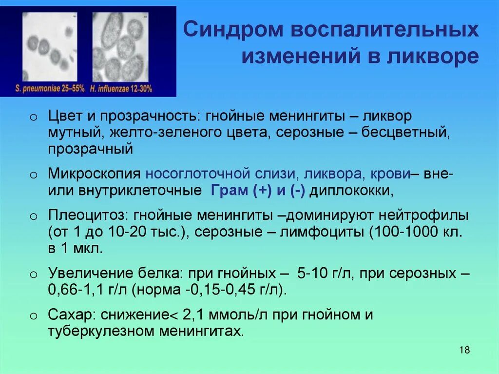 Норма белка в ликворе. Изменения ликвора. Синдром воспалительных изменений. Изменения ликвора при гнойных и серозных менингитах. Изменения в ликворе при серозном менингите.