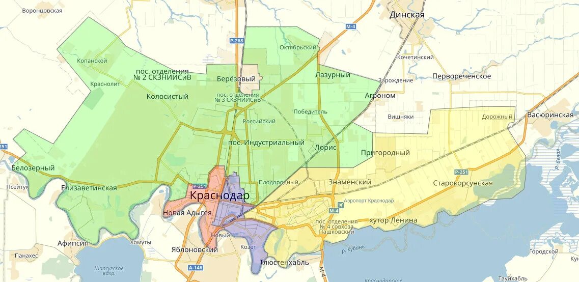 Районы Краснодара на карте. Административные округа Краснодара на карте. Округа города Краснодара на карте. Краснодар районы города на карте.