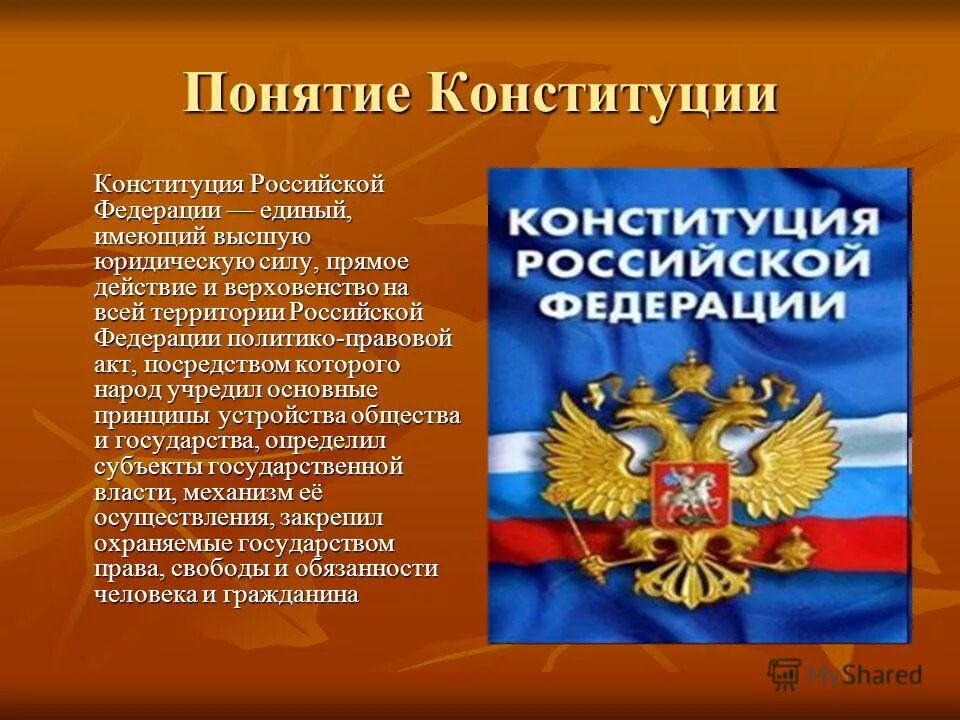 Конституция. Конституция РФ. Понятие Конституции Российской Федерации. Основные понятия Конституции.