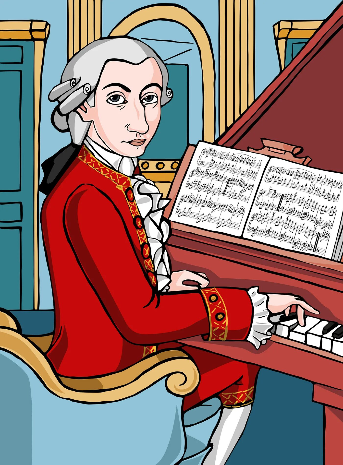 Концерт моцарт клавесин. Моцарт за клавесином.
