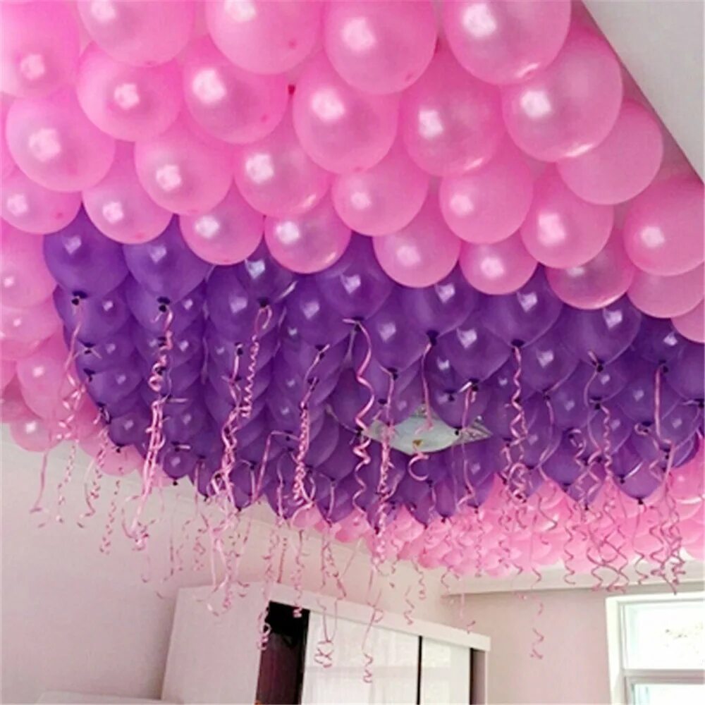 Сто шаров. Украшение шарами. Украшение потолка воздушными шарами. Украшение комнаты шарами. Украшение шарами под потолок.