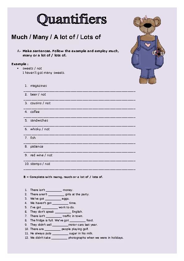 Much many a lot of Worksheets. Задание quantifiers. Quantifiers упражнения. Задания на a lot of. A lot of lots of worksheet