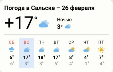 Погода в сальске на ноябрь