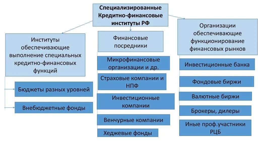 Специализированные кредитно-финансовые институты. Виды кредитных институтов. Специализированные кредитно-финансовые организации. Кредитные институты. Иные финансовые учреждения